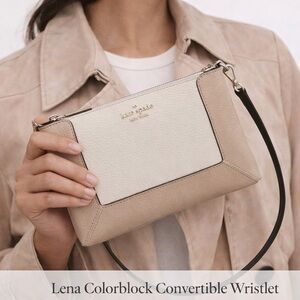 Kate Spade Beige and Black Wristlet